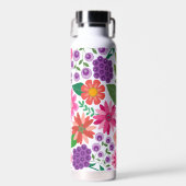 Bouteille D'eau Modèle floral Art plat tendance avec bloc de nom (Avant)