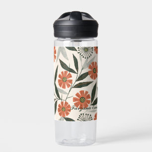 Bouteille D'eau Modèle floral botanique texte personnalisé