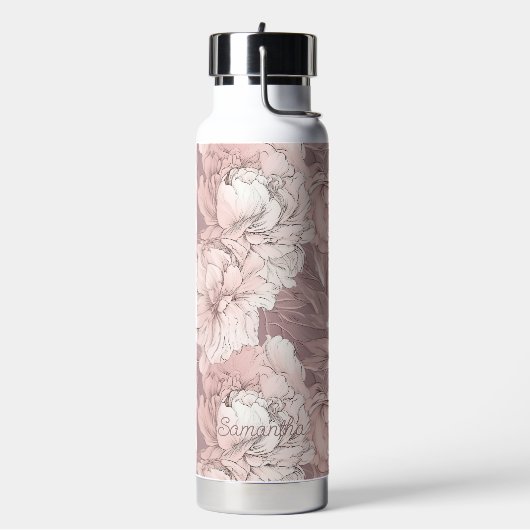 Bouteille D'eau Modèle floral de nom personnalisé (Gym)