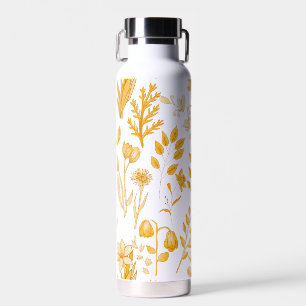 Bouteille D'eau Modèle Floral d'or pour l'automne