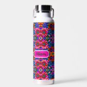 Bouteille D'eau Modèle floral en style boho, personnalisé (Avant)