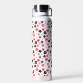 Bouteille D'eau Modèle floral Monogramme moderne (Arrière)