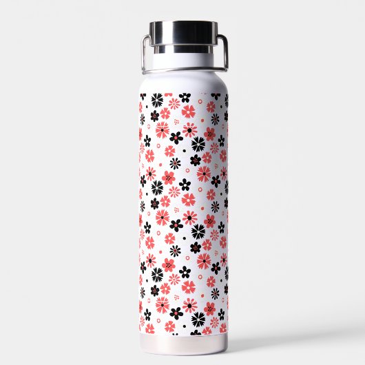 Bouteille D'eau Modèle floral Monogramme moderne (Arrière)