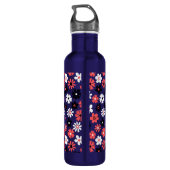 Bouteille D'eau Modèle floral Monogramme moderne (Dos)