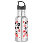 Bouteille D'eau Modèle floral Monogramme moderne (Dos)