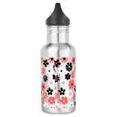 Bouteille D'eau Modèle floral Monogramme moderne (Gauche)