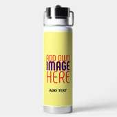 BOUTEILLE D'EAU MODÈLE TEXTE MODERNE PASTEL JAUNE D'IMAGE (Arrière)