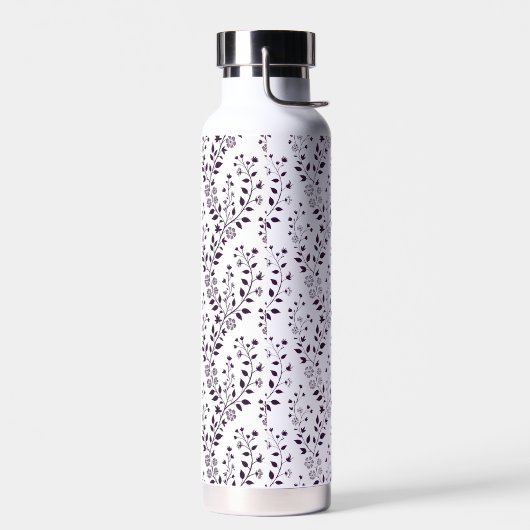 Bouteille D'eau Modern Boho Floral Pattern Plum White (Gauche)
