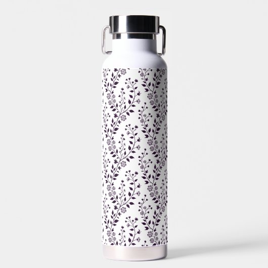 Bouteille D'eau Modern Boho Floral Pattern Plum White (Avant)