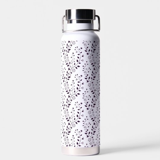 Bouteille D'eau Modern Boho Floral Pattern Plum White (Arrière)