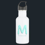 Bouteille D'eau Modern Cute Fun Nom personnalisé 3D Monogramme<br><div class="desc">Mignonne bouteille d'eau monogrammée avec votre nom personnalisé comme une ombre initiale en turquoise et turquoise. Moderne,  minimaliste,  simple et amusant,  ce design axé sur la typographie est un cadeau personnalisé cool !</div>