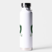Bouteille D'eau Modern Dark Green and White Name Initial Monogram (Gauche)