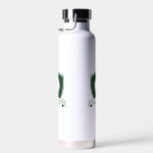 Bouteille D'eau Modern Dark Green and White Name Initial Monogram (Plage)