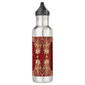 Bouteille D'eau Modern Gold Red Floral Water Bottle (Droite)