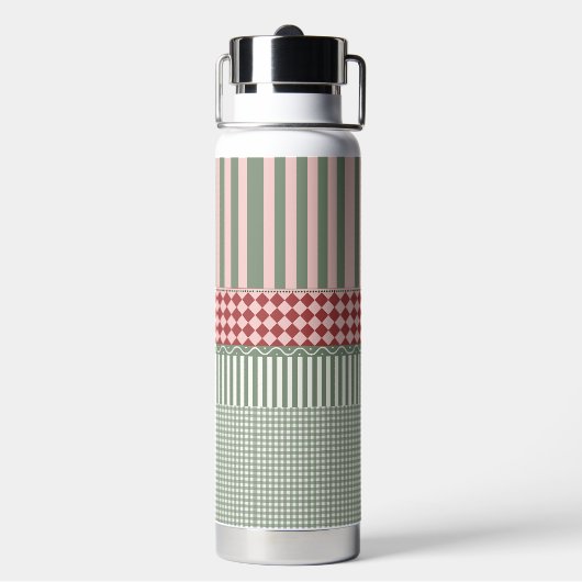 Bouteille D'eau Modern Green Pattern Personalized Water Bottle (Arrière)