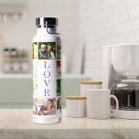 Bouteille D'eau Modern Love 10 Photo Collage<br><div class="desc">Une bouteille d'eau de collage photo pour célébrer votre famille ou d'autres que vous aimez. Vous pouvez personnaliser avec 10 images. "LOVE" est écrit verticalement vers le milieu dans la typographie ouverte.</div>