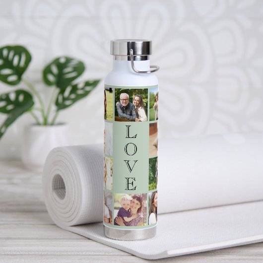 Bouteille D'eau Modern Love 10 Photo Collage Sage Green (Yoga)