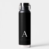 Bouteille D'eau Modern Minimalist Black and White Monogram (Avant)