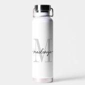 Bouteille D'eau Modern Monogram Minimal Black White (Arrière)