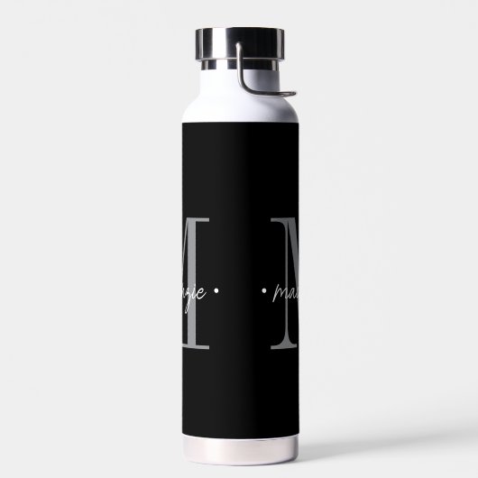 Bouteille D'eau Modern Monogram Minimal Black White (Gauche)