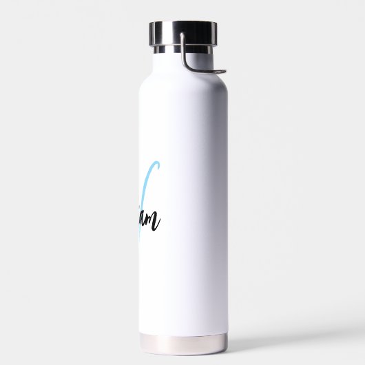Bouteille D'eau Modern Name Script & Initial | Customized Monogram (Gauche)