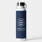 Bouteille D'eau Modern Personalized Logo Navy Blue Business (Arrière)