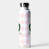Bouteille D'eau Modern Pink Pattern Green Golfer Name Monogram (Gauche)