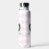 Bouteille D'eau Modern Pink Pattern Green Golfer Name Monogram (Plage)