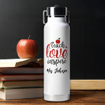 Bouteille D'eau Modern Script Teach Love Inspire Teacher<br><div class="desc">A pretty teacher water bottle with the words,  "Teach Love Inspire". Personalize it with your teachers name for a fun teacher gift. Designed for you by Blackberry Boulevard.</div>