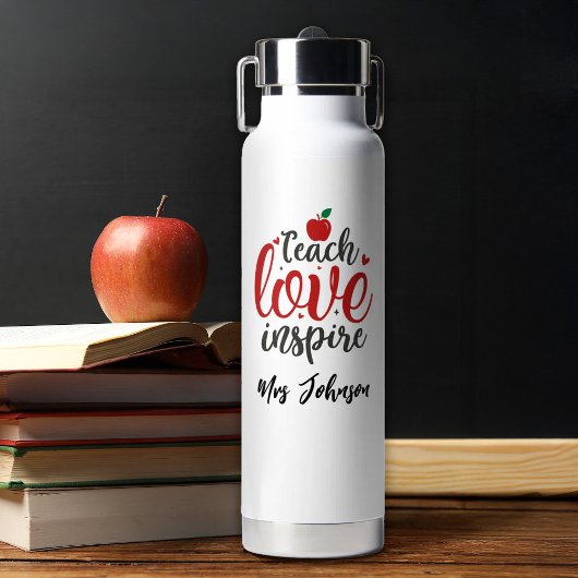 Bouteille D'eau Modern Script Teach Love Inspire Teacher