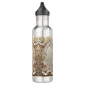 Bouteille D'eau Modern White Flowers Pearls Water Bottle (Droite)