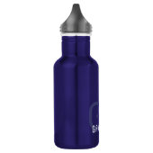 Bouteille D'eau Moderne 2 Initiales et Nom Petit Bleu (Gauche)