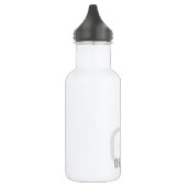 Bouteille D'eau Moderne 2 Initiales + Nom Petit Gris et Blanc (Gauche)