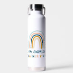 Bouteille D'eau Moderne bleu jaune enseignant élégant arc-en-ciel<br><div class="desc">Moderne bleu jaune enseignant élégant arc-en-ciel cadeau</div>