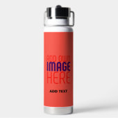 BOUTEILLE D'EAU MODERNE ÉDITABLE ROUGE ORANGE MODÈLE TEXTE D'IMAGE (Arrière)