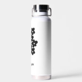 Bouteille D'eau Moderne Floral Rose Noir (Arrière)