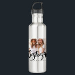 Bouteille D'eau Moderne Grunge Heart Best Friends BFF Photo<br><div class="desc">Design is composed of fun and playful typographiy with sans serif and serif font. Add a custom photo.</div>