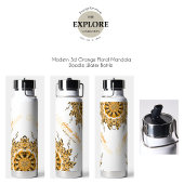 Bouteille D'eau Moderne Mandala Doodle Floral Orange Blush 3D
