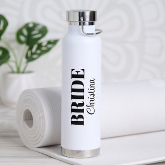 Bouteille D'eau Moderne Mariée De Mariage Minimaliste Script