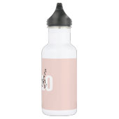 Bouteille D'eau Moderne Pastel Rose Bonjour Et Vous Nom (Droite)