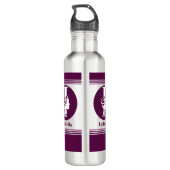 Bouteille D'eau Moderne Personnalisé Nom élégant Lettre Monogramme (Dos)