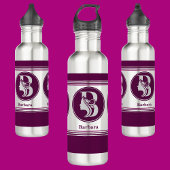 Bouteille D'eau Moderne Personnalisé Nom élégant Lettre Monogramme