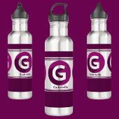 Bouteille D'eau Moderne Personnalisé Nom élégant Lettre Monogramme