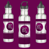 Bouteille D'eau Moderne Personnalisé Nom élégant Lettre monogramme