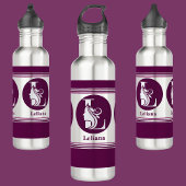 Bouteille D'eau Moderne Personnalisé Nom élégant Lettre Monogramme