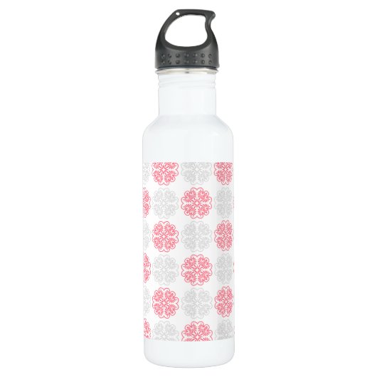 Bouteille d'eau moderne rose et gris Motif (Devant)