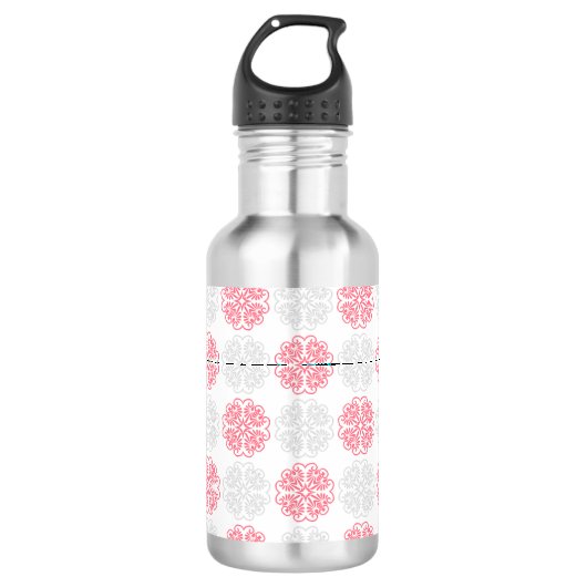 Bouteille d'eau moderne rose et gris Motif (Devant)