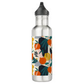 Bouteille D'eau Moderne tendance Preppy Chic Apricot et Feuille (Droite)