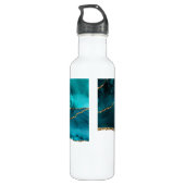Bouteille D'eau Moderne Turquoise & Or Agate Pierre Conception abs (Dos)