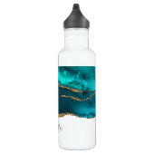 Bouteille D'eau Moderne Turquoise & Or Agate Pierre Conception abs (Droite)